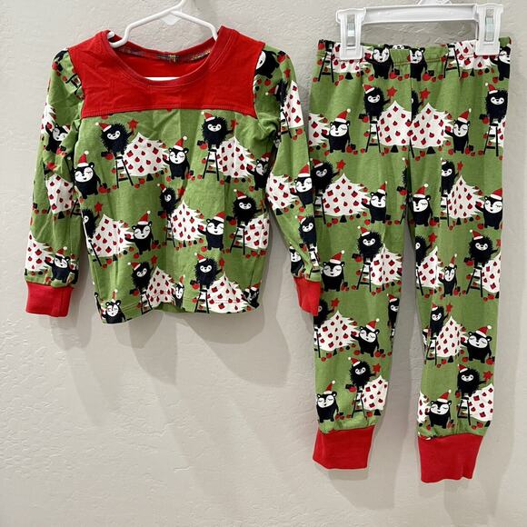 Woodland Animals Christmas Tree Long John Pajamas - Picture 1 of 8